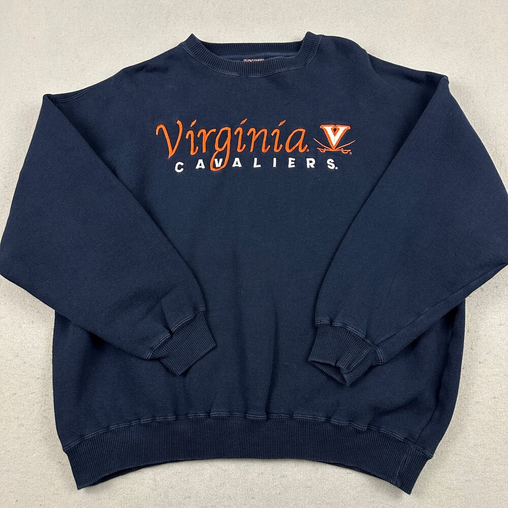 VIntage Virginia Cavaliers Sweatshirt Men Extra Large Navy Script Champs Crew XL